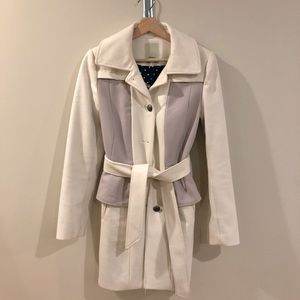 Anthropologie belted Coat/Jacket size 4 white lavender